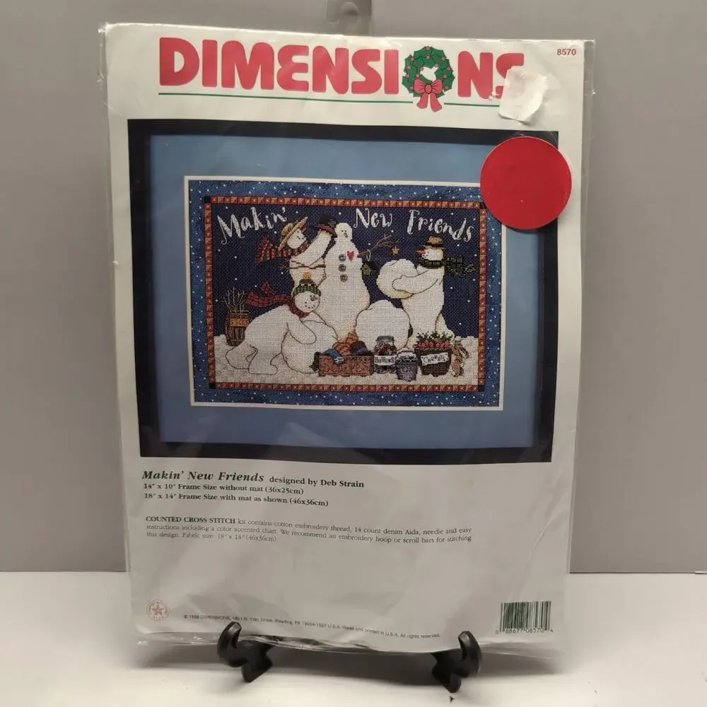 Dimensions Makin' New Friends Counted Cross Stitch‎ Kit 8570 Snowmen